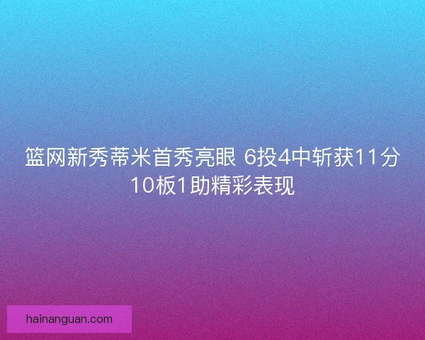 篮网新秀蒂米首秀亮眼 6投4中斩获11分10板1助精彩表现