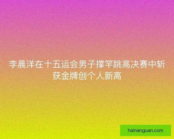 李晨洋在十五运会男子撑竿跳高决赛中斩获金牌创个人新高